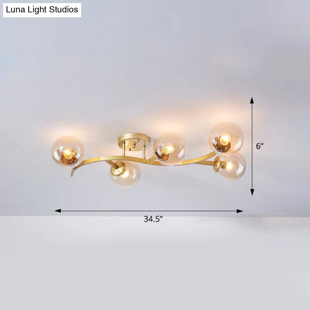DecorBites™ DecorBites™ Postmodern Glass Ball Ceiling Light for Living Room - Branch Semi Flush Mount