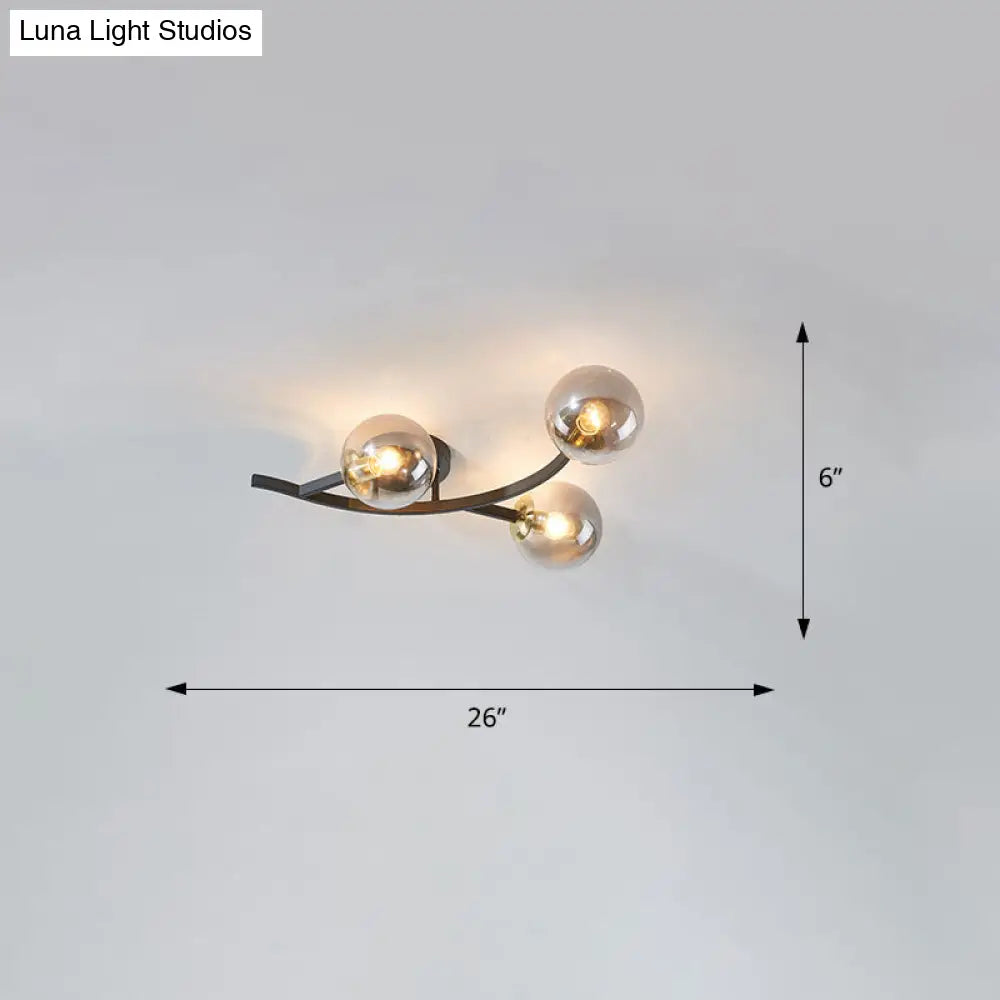 DecorBites™ DecorBites™ Postmodern Glass Ball Ceiling Light for Living Room - Branch Semi Flush Mount