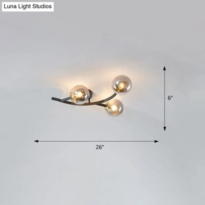 DecorBites™ DecorBites™ Postmodern Glass Ball Ceiling Light for Living Room - Branch Semi Flush Mount