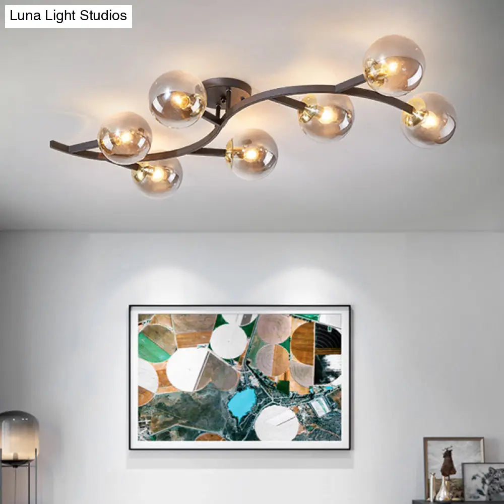 DecorBites™ DecorBites™ Postmodern Glass Ball Ceiling Light for Living Room - Branch Semi Flush Mount