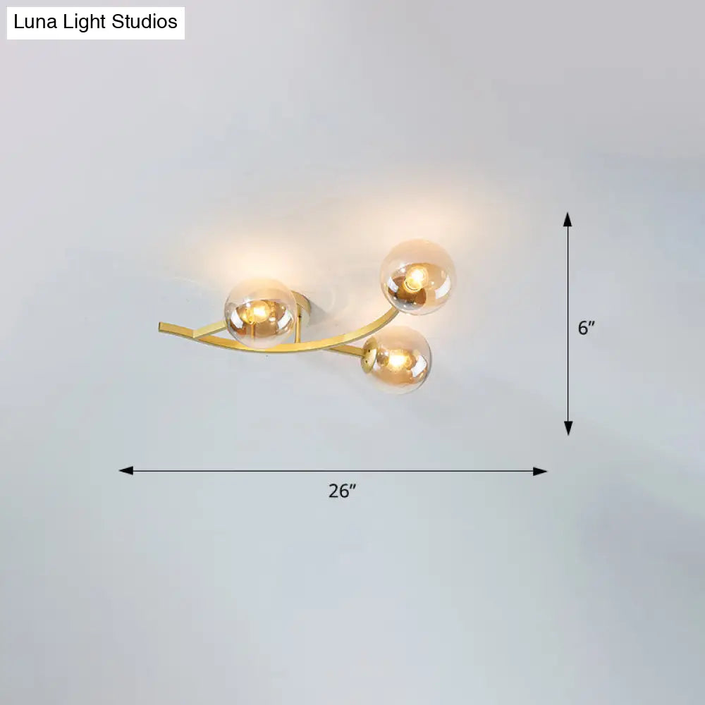 DecorBites™ DecorBites™ Postmodern Glass Ball Ceiling Light for Living Room - Branch Semi Flush Mount