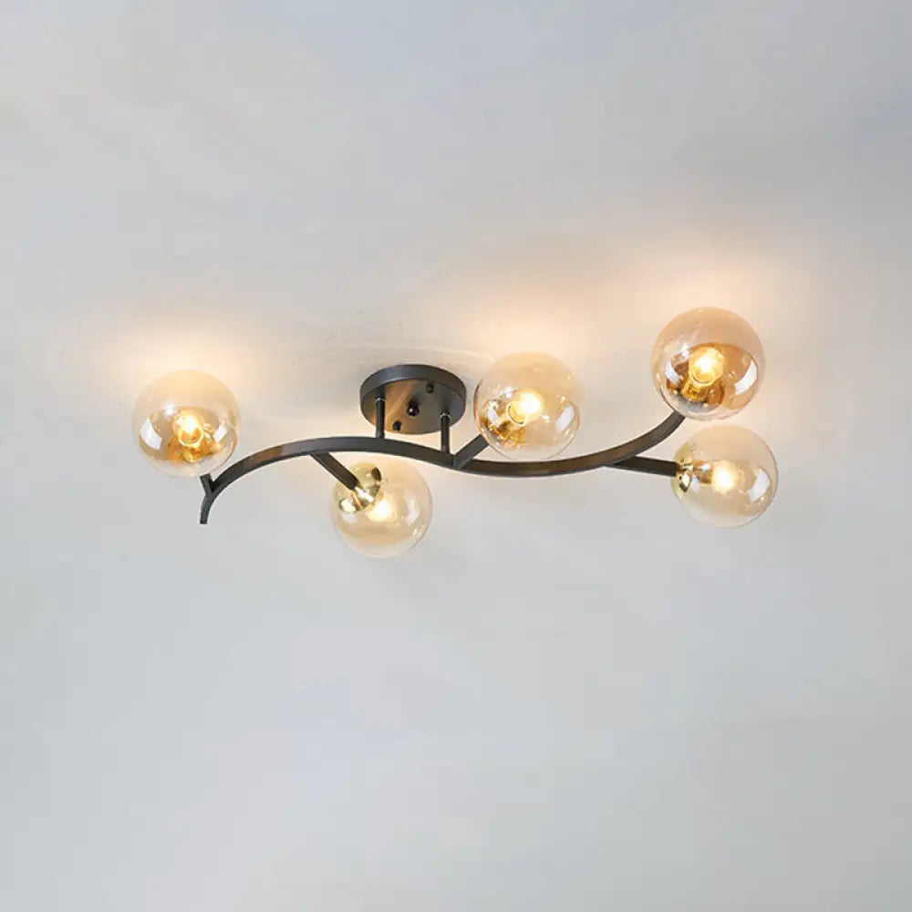 DecorBites™ DecorBites™ Postmodern Glass Ball Ceiling Light for Living Room - Branch Semi Flush Mount