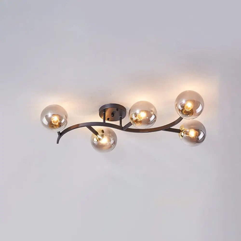 DecorBites™ DecorBites™ Postmodern Glass Ball Ceiling Light for Living Room - Branch Semi Flush Mount