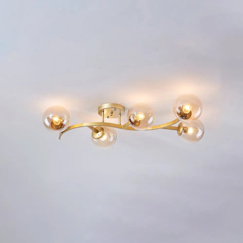 DecorBites™ DecorBites™ Postmodern Glass Ball Ceiling Light for Living Room - Branch Semi Flush Mount