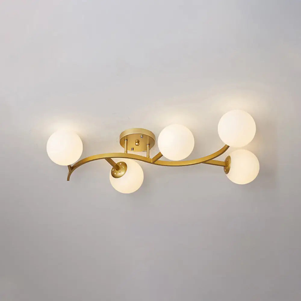 DecorBites™ DecorBites™ Postmodern Glass Ball Ceiling Light for Living Room - Branch Semi Flush Mount