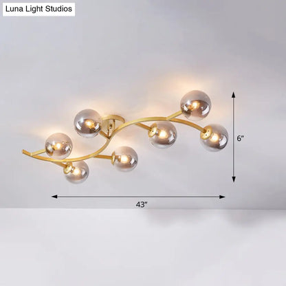 DecorBites™ DecorBites™ Postmodern Glass Ball Ceiling Light for Living Room - Branch Semi Flush Mount