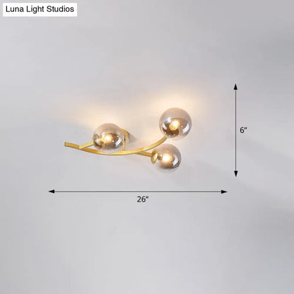 DecorBites™ DecorBites™ Postmodern Glass Ball Ceiling Light for Living Room - Branch Semi Flush Mount
