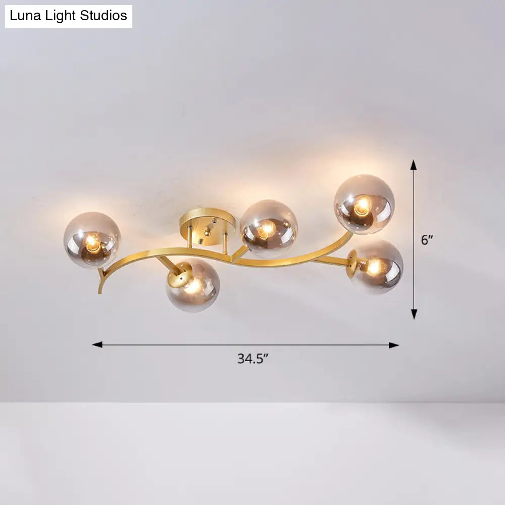 DecorBites™ DecorBites™ Postmodern Glass Ball Ceiling Light for Living Room - Branch Semi Flush Mount