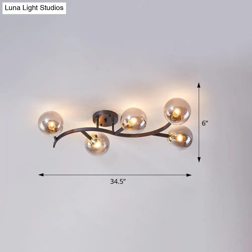 DecorBites™ DecorBites™ Postmodern Glass Ball Ceiling Light for Living Room - Branch Semi Flush Mount