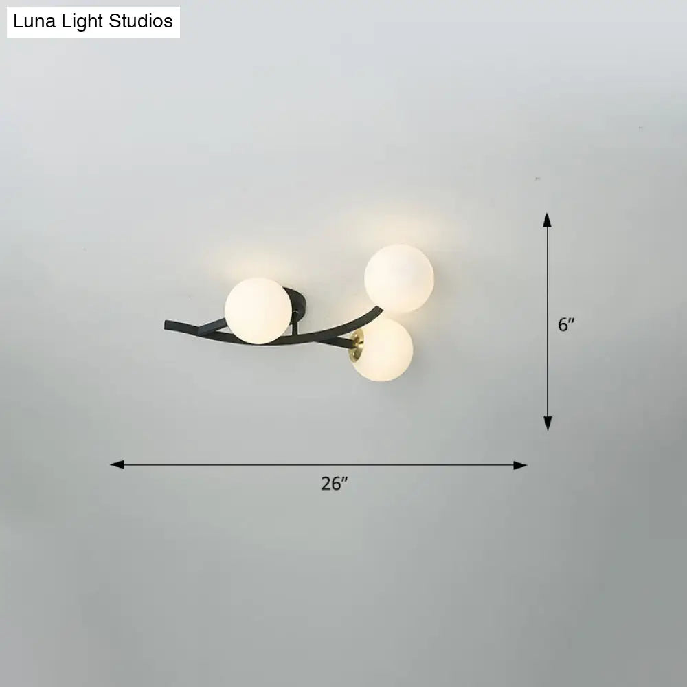 DecorBites™ DecorBites™ Postmodern Glass Ball Ceiling Light for Living Room - Branch Semi Flush Mount