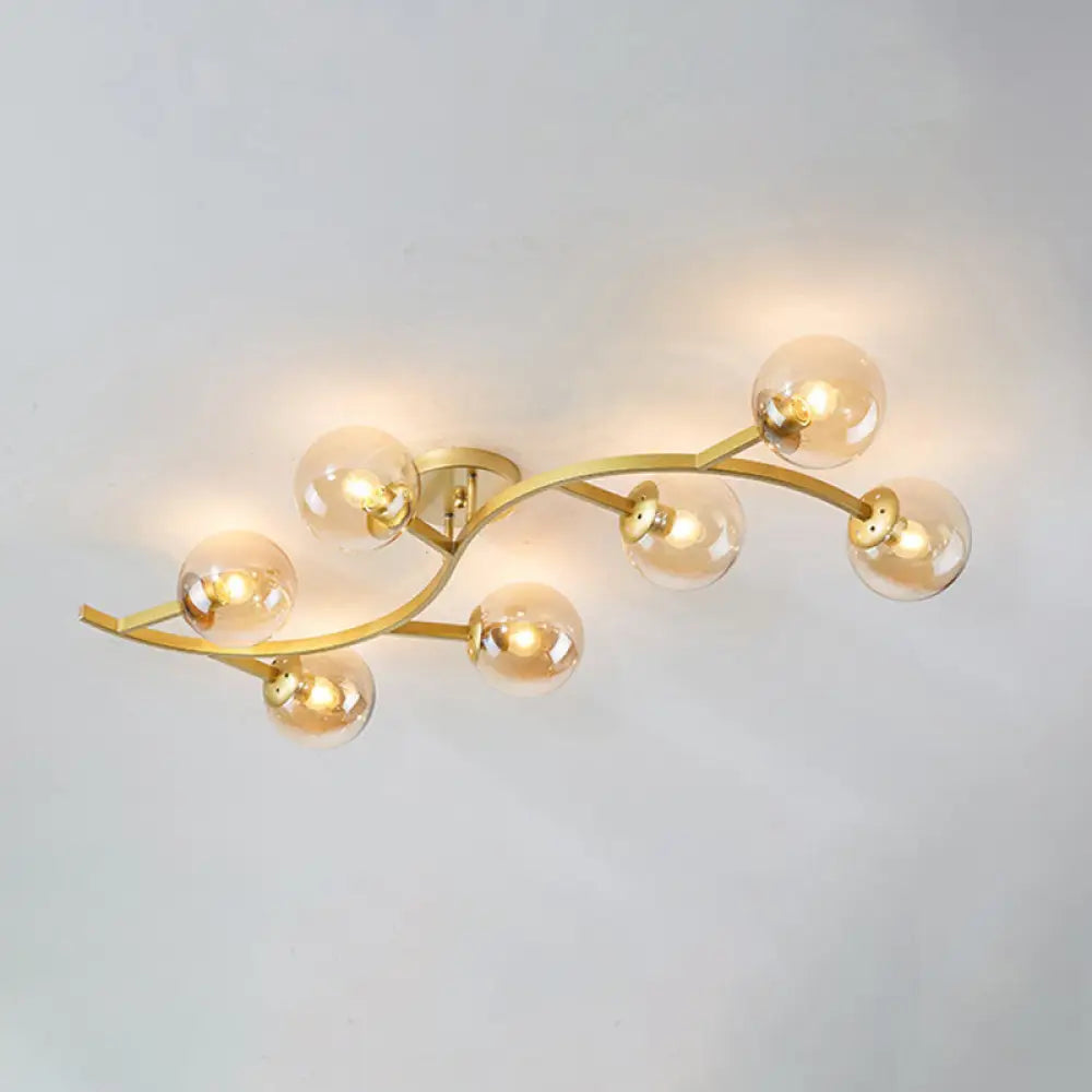 DecorBites™ DecorBites™ Postmodern Glass Ball Ceiling Light for Living Room - Branch Semi Flush Mount