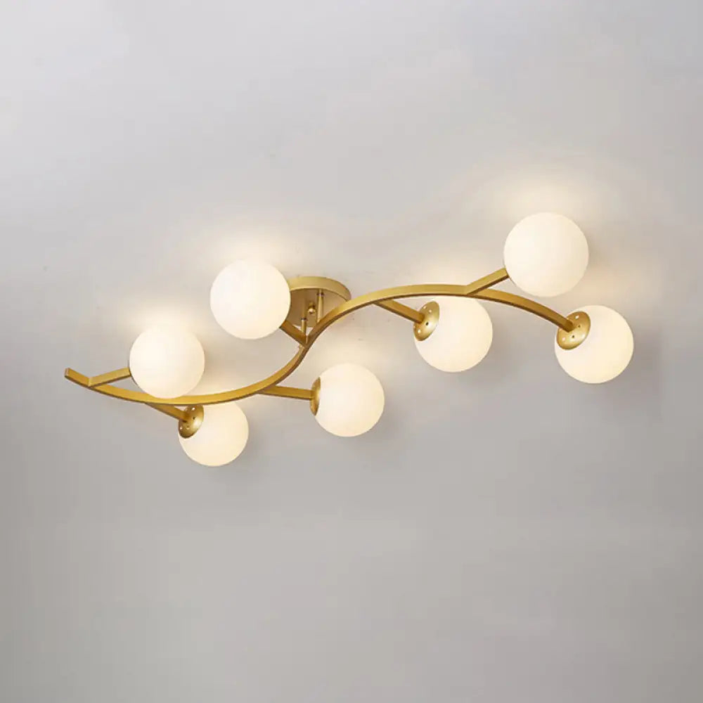 DecorBites™ DecorBites™ Postmodern Glass Ball Ceiling Light for Living Room - Branch Semi Flush Mount