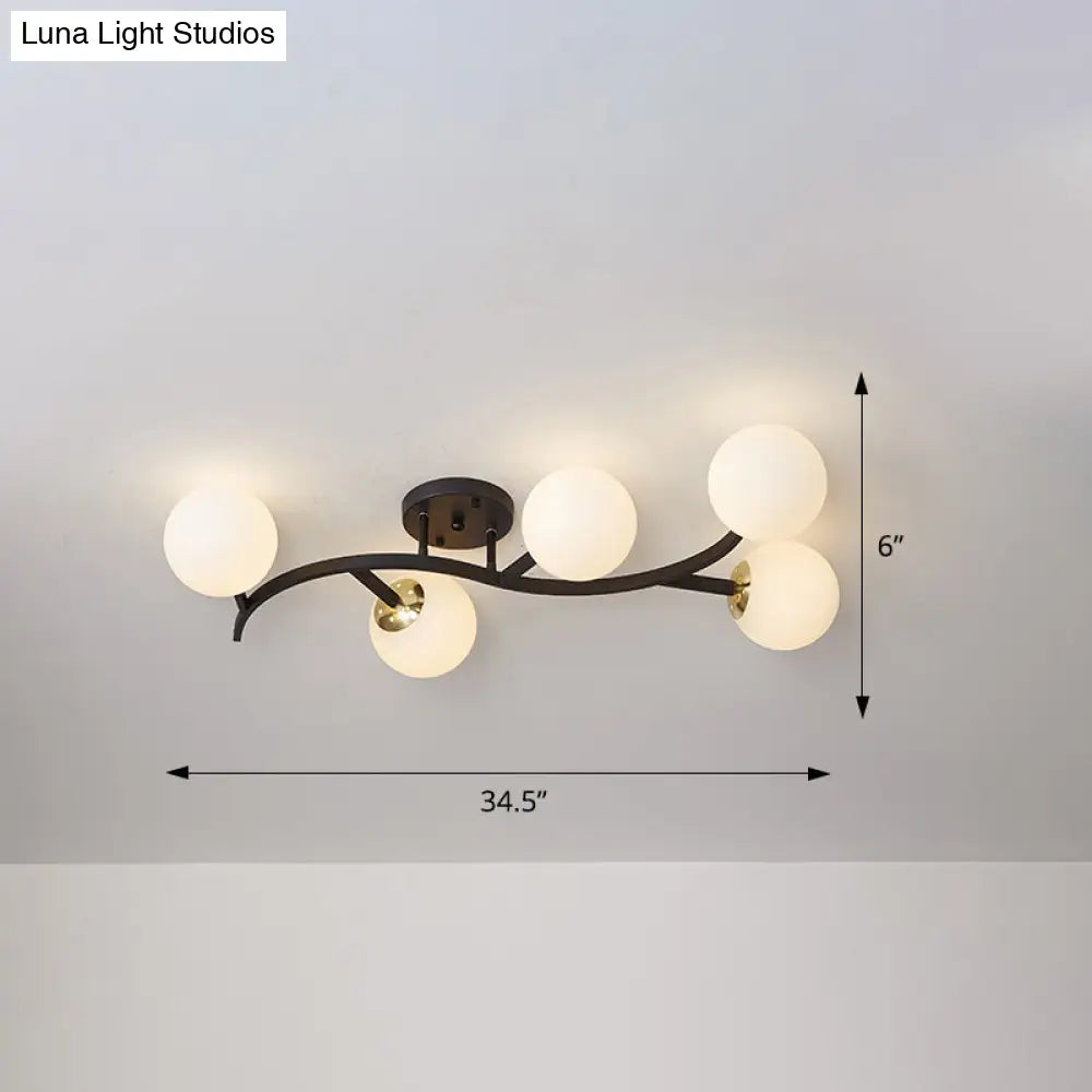 DecorBites™ DecorBites™ Postmodern Glass Ball Ceiling Light for Living Room - Branch Semi Flush Mount