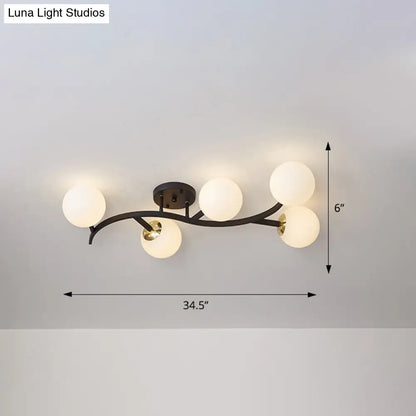DecorBites™ DecorBites™ Postmodern Glass Ball Ceiling Light for Living Room - Branch Semi Flush Mount