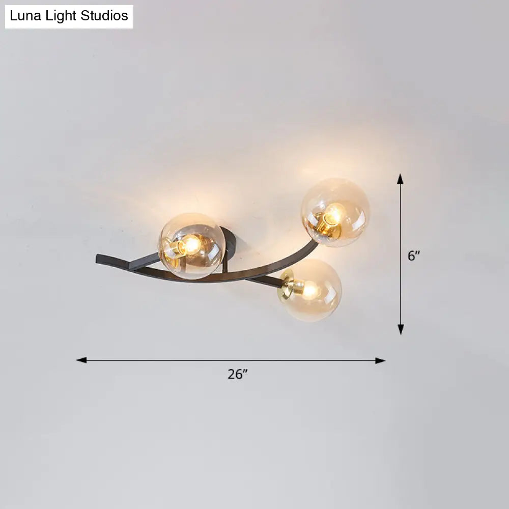 DecorBites™ DecorBites™ Postmodern Glass Ball Ceiling Light for Living Room - Branch Semi Flush Mount