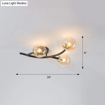 DecorBites™ DecorBites™ Postmodern Glass Ball Ceiling Light for Living Room - Branch Semi Flush Mount