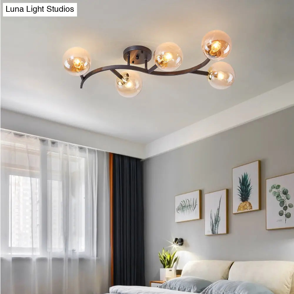 DecorBites™ DecorBites™ Postmodern Glass Ball Ceiling Light for Living Room - Branch Semi Flush Mount
