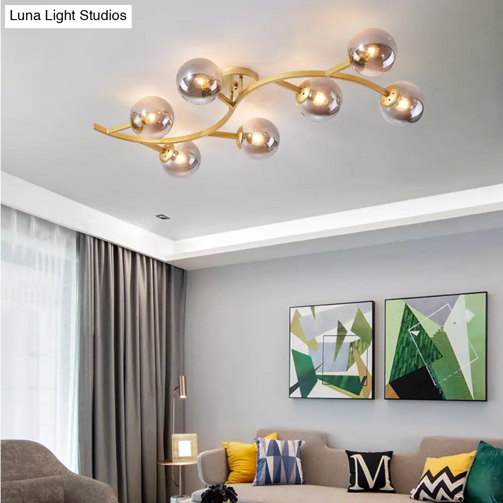 DecorBites™ DecorBites™ Postmodern Glass Ball Ceiling Light for Living Room - Branch Semi Flush Mount