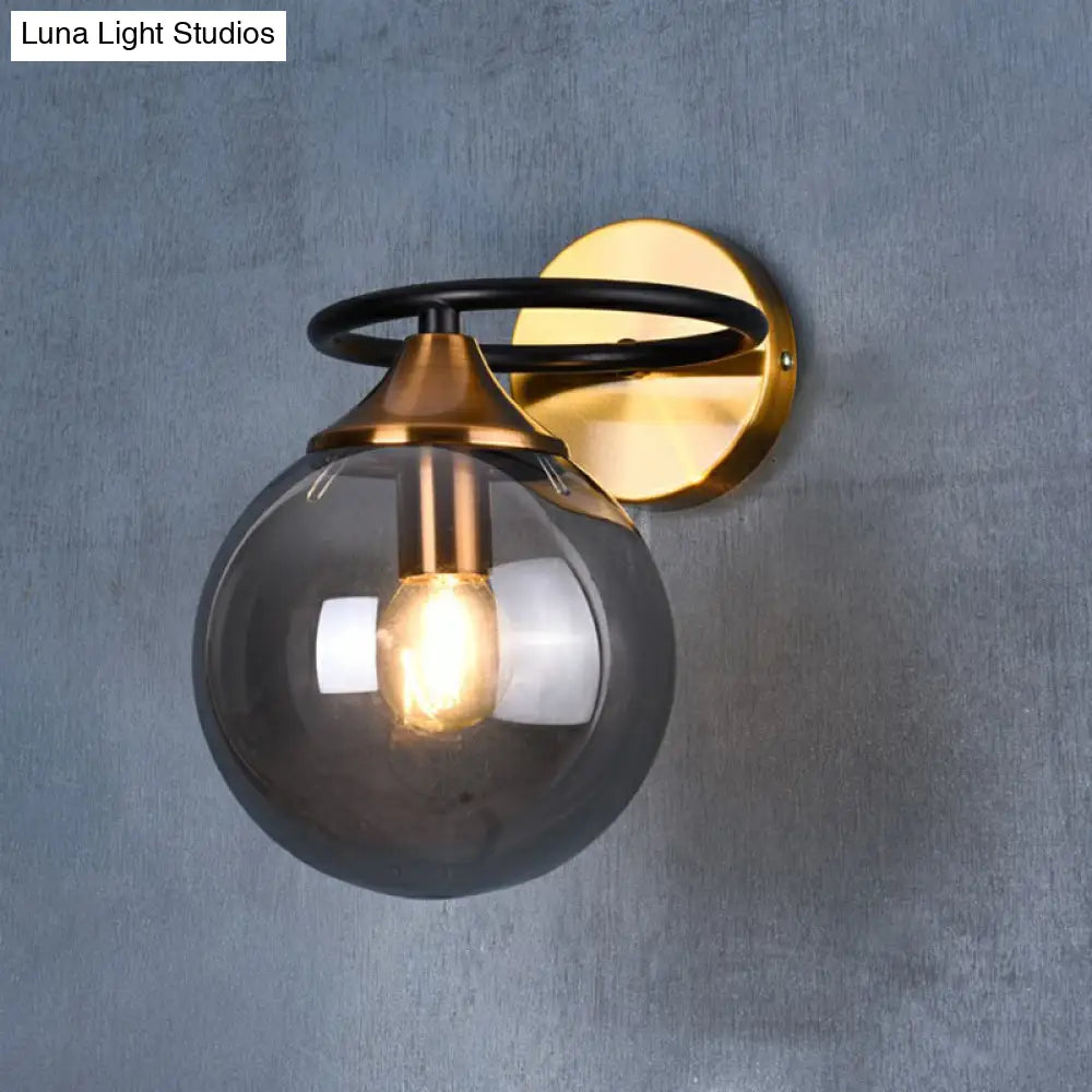 DecorBites™ DecorBites™ Postmodern Glass Ball Wall Sconce in Brass for Bedroom