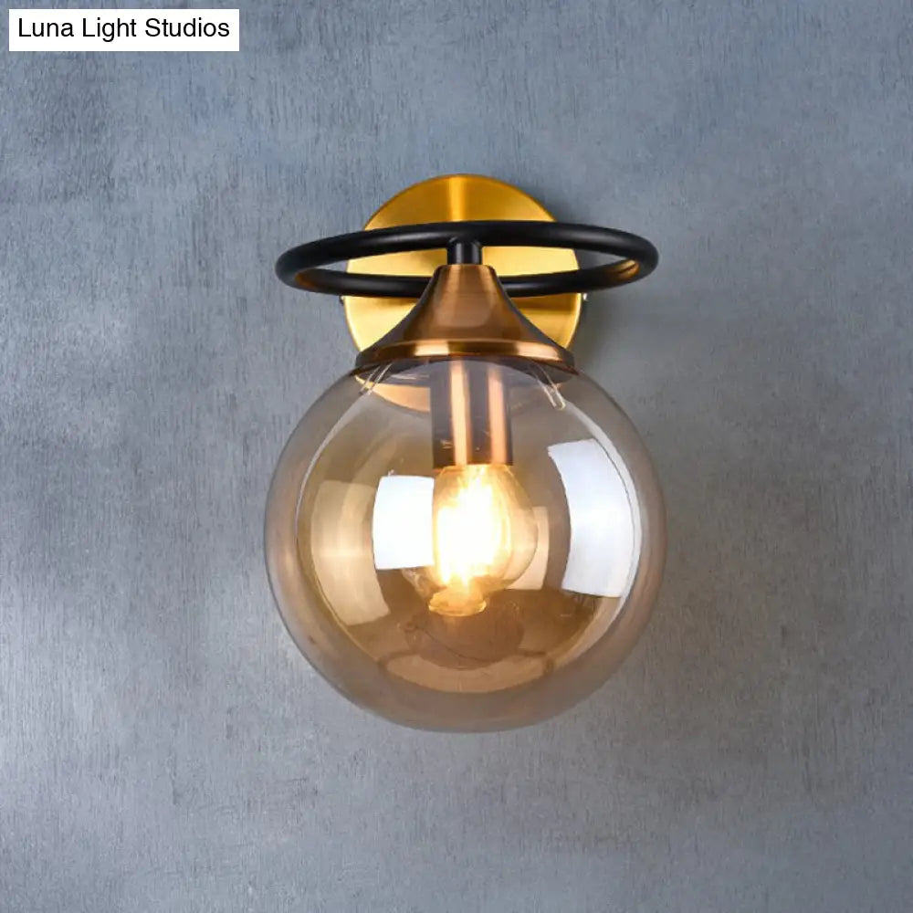 DecorBites™ DecorBites™ Postmodern Glass Ball Wall Sconce in Brass for Bedroom