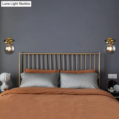 DecorBites™ DecorBites™ Postmodern Glass Ball Wall Sconce in Brass for Bedroom