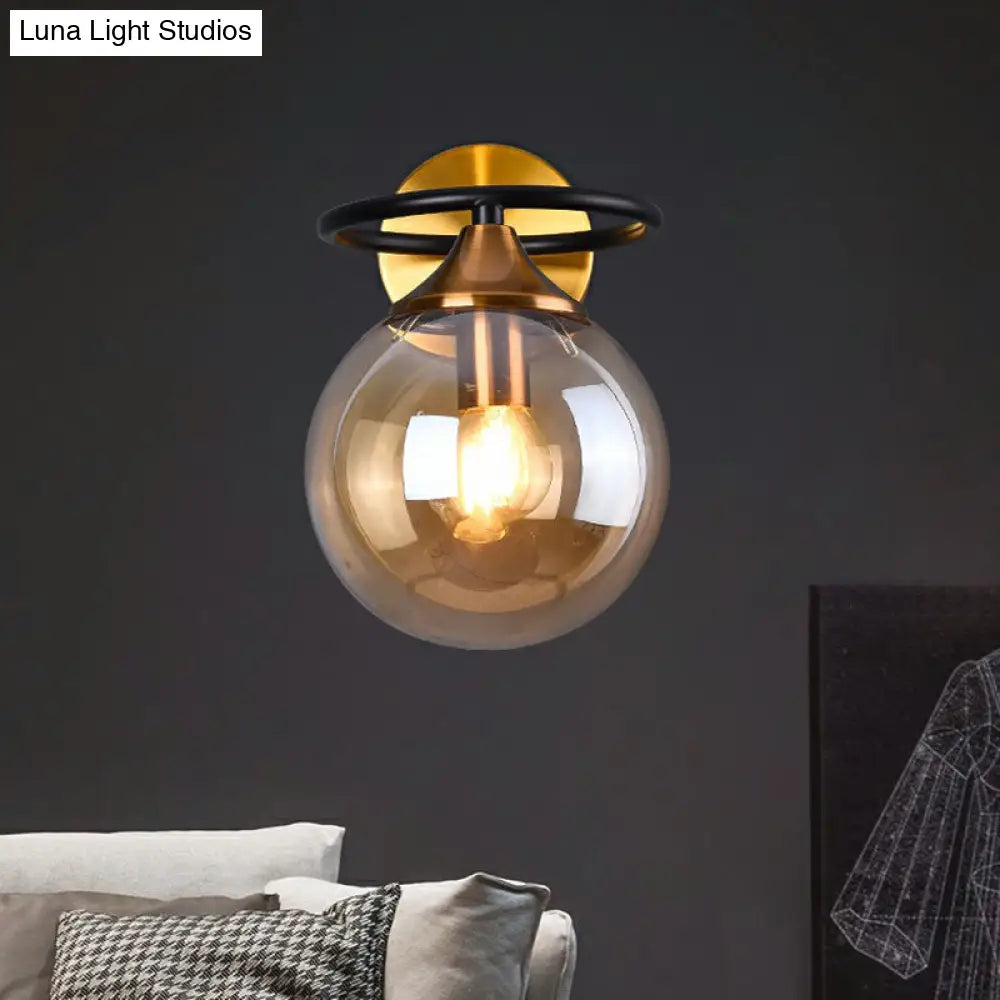 DecorBites™ DecorBites™ Postmodern Glass Ball Wall Sconce in Brass for Bedroom