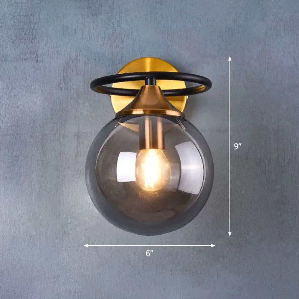 DecorBites™ DecorBites™ Postmodern Glass Ball Wall Sconce in Brass for Bedroom