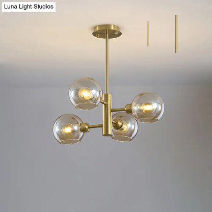 Postmodern Glass Dome Hanging Lamp - Stylish Dining Room Chandelier