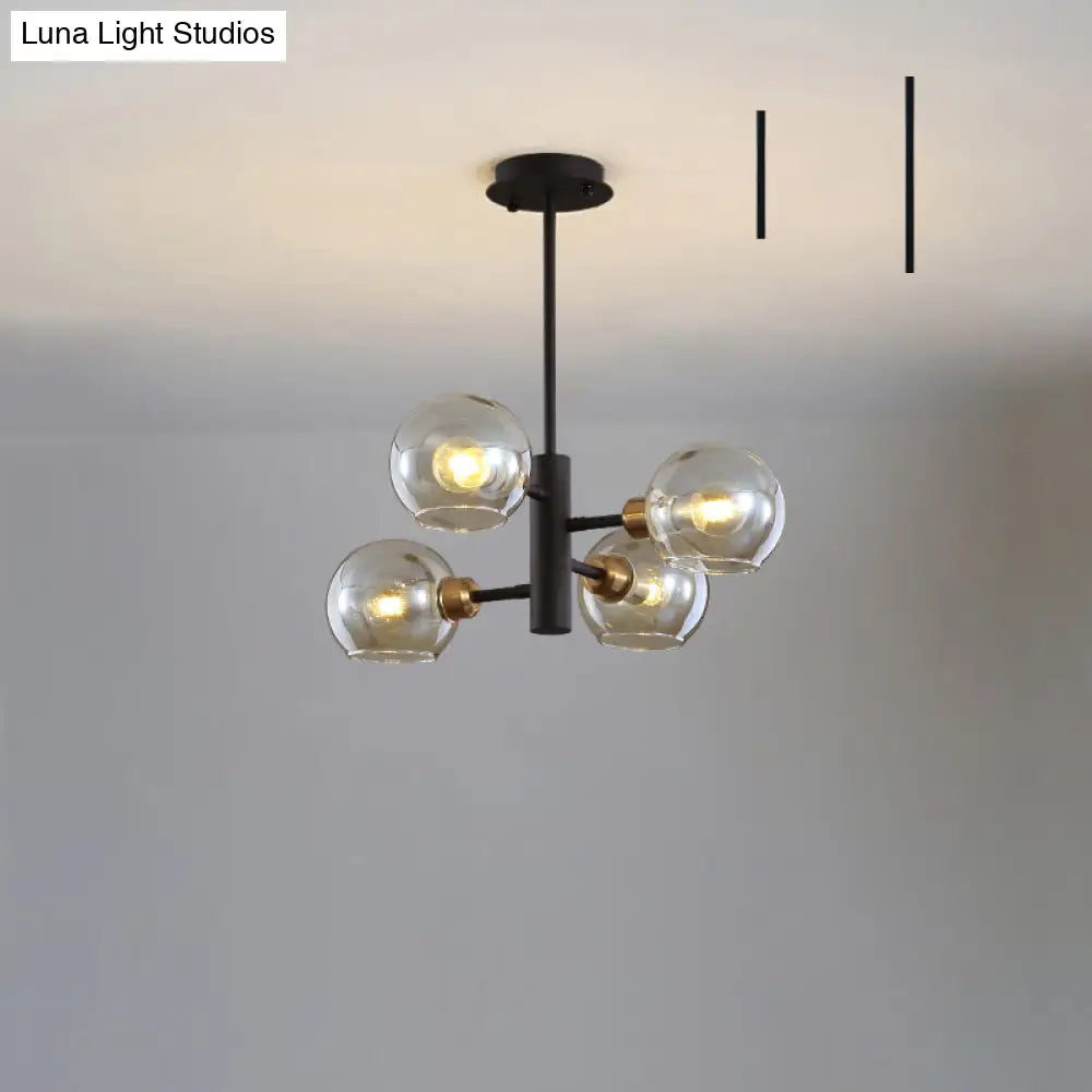 Postmodern Glass Dome Hanging Lamp - Stylish Dining Room Chandelier