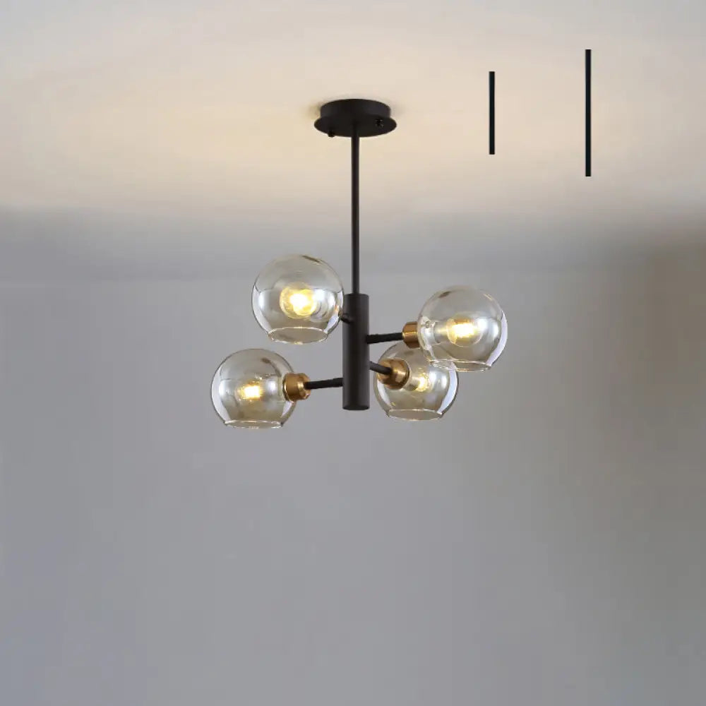 Postmodern Glass Dome Hanging Lamp - Stylish Dining Room Chandelier