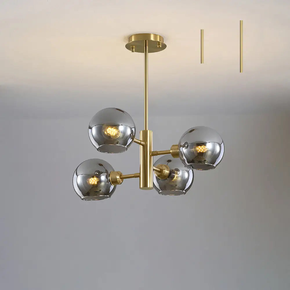 Postmodern Glass Dome Hanging Lamp - Stylish Dining Room Chandelier