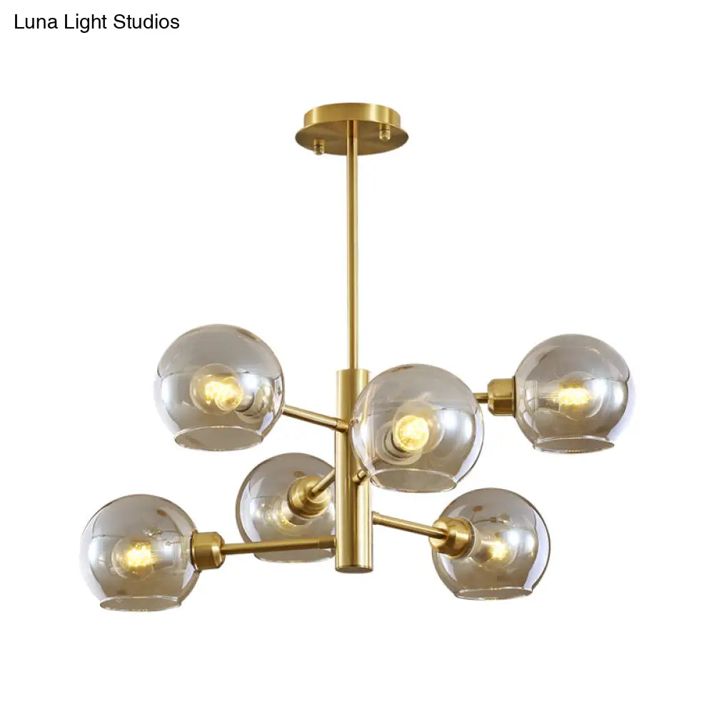 Postmodern Glass Dome Hanging Lamp - Stylish Dining Room Chandelier