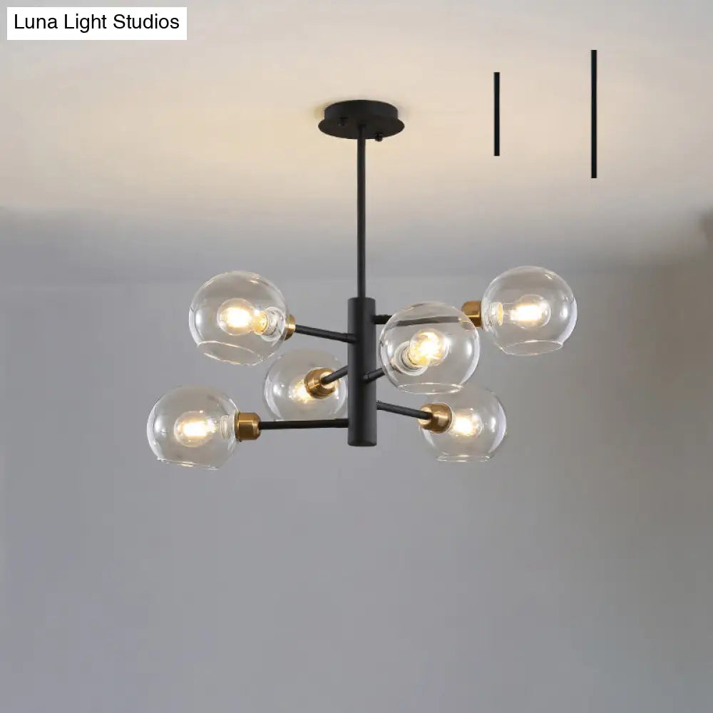 Postmodern Glass Dome Hanging Lamp - Stylish Dining Room Chandelier