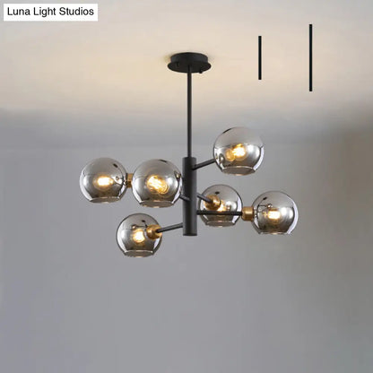 Postmodern Glass Dome Hanging Lamp - Stylish Dining Room Chandelier