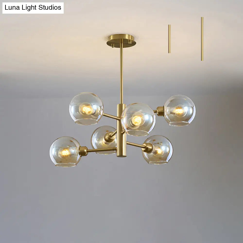 Postmodern Glass Dome Hanging Lamp - Stylish Dining Room Chandelier