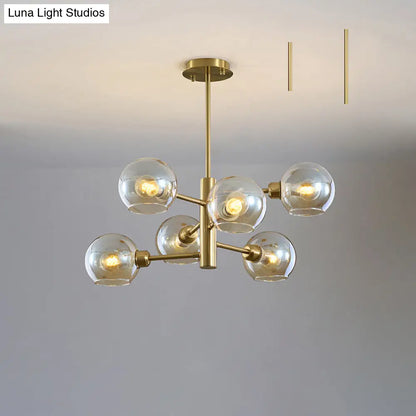 Postmodern Glass Dome Hanging Lamp - Stylish Dining Room Chandelier