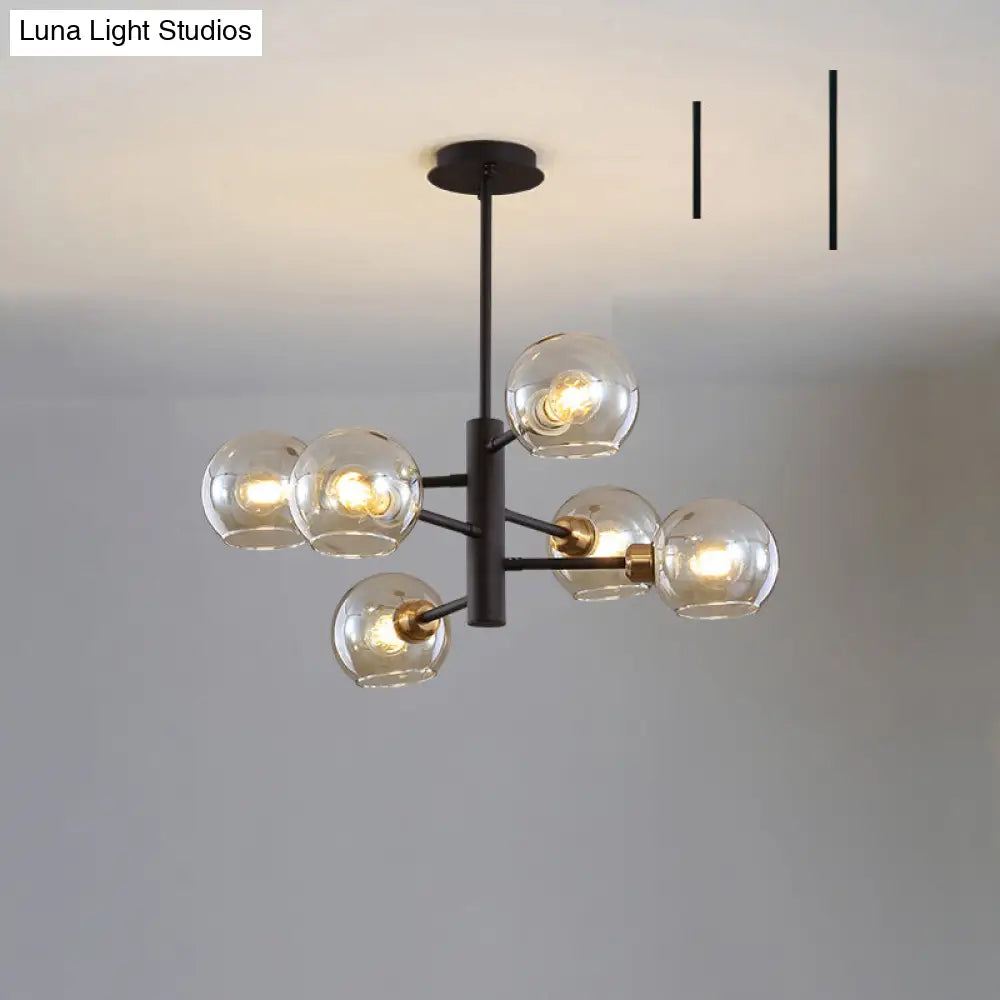 Postmodern Glass Dome Hanging Lamp - Stylish Dining Room Chandelier