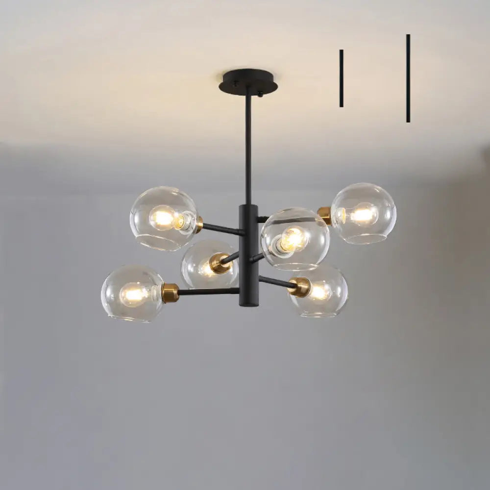 Postmodern Glass Dome Hanging Lamp - Stylish Dining Room Chandelier