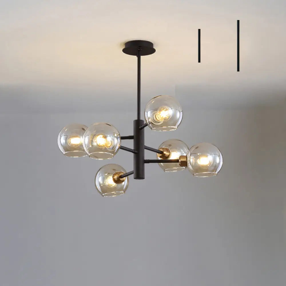 Postmodern Glass Dome Hanging Lamp - Stylish Dining Room Chandelier