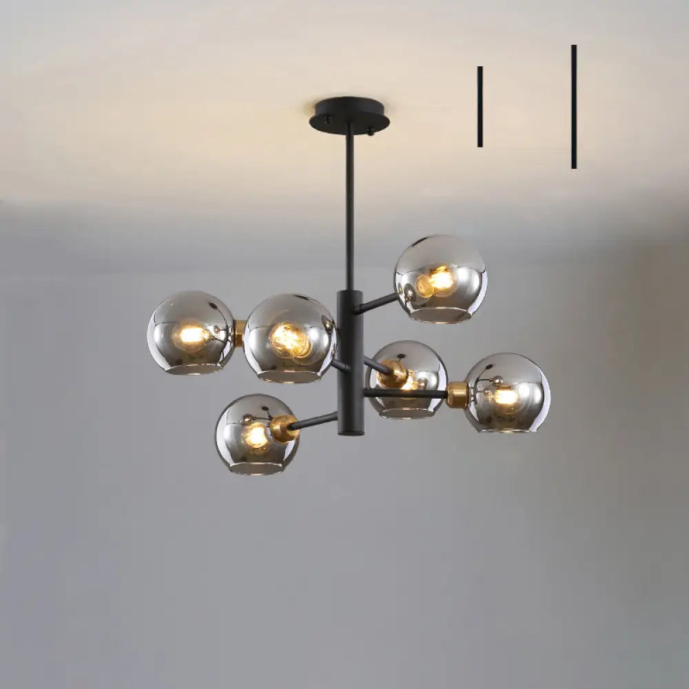 Postmodern Glass Dome Hanging Lamp - Stylish Dining Room Chandelier