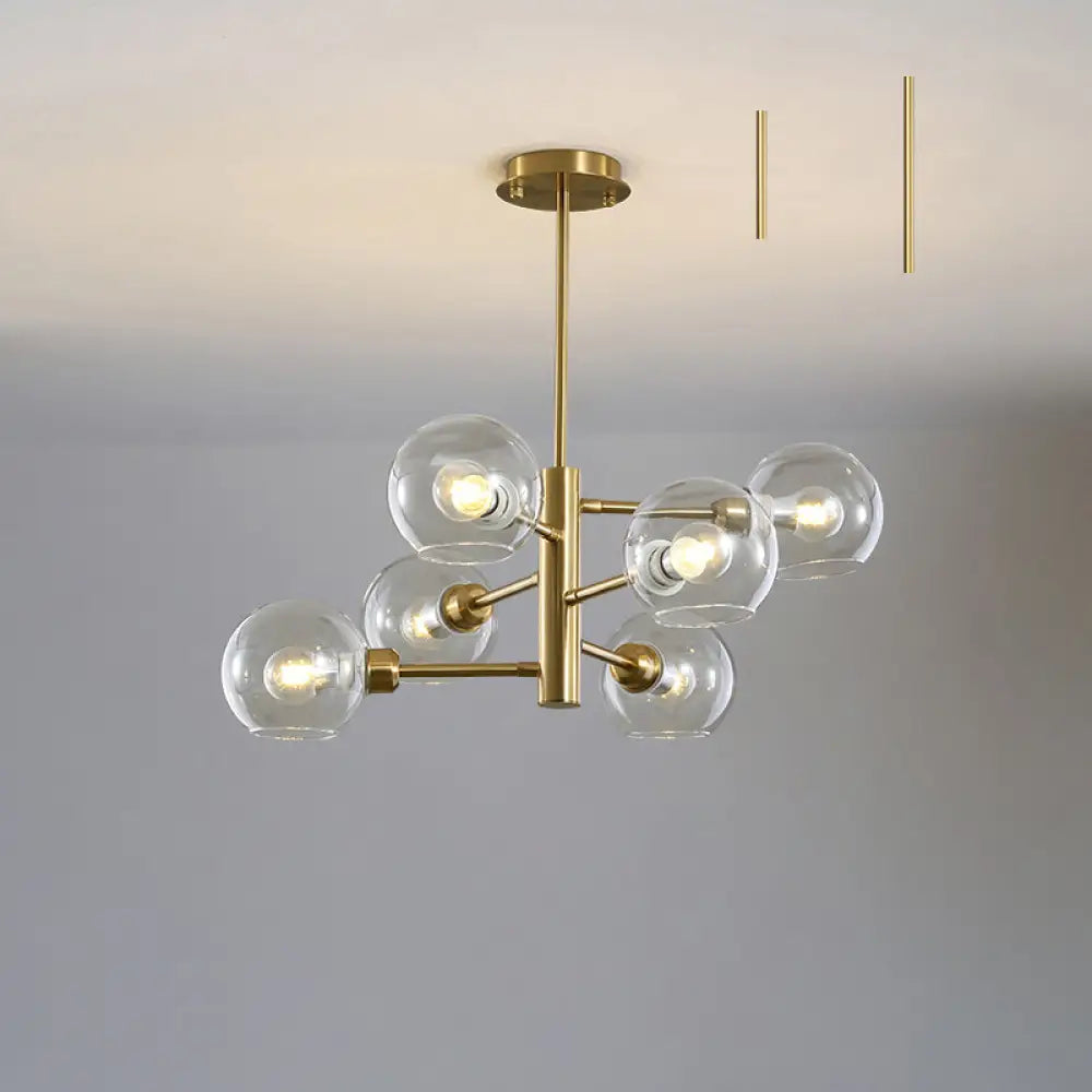 Postmodern Glass Dome Hanging Lamp - Stylish Dining Room Chandelier