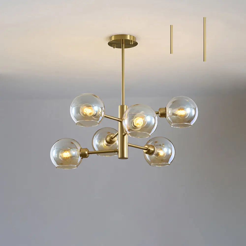 Postmodern Glass Dome Hanging Lamp - Stylish Dining Room Chandelier