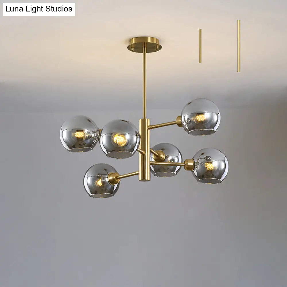 Postmodern Glass Dome Hanging Lamp - Stylish Dining Room Chandelier