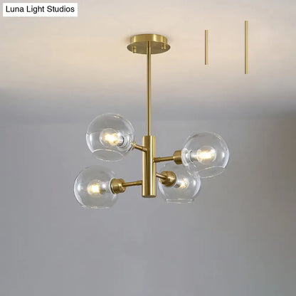 Postmodern Glass Dome Hanging Lamp - Stylish Dining Room Chandelier