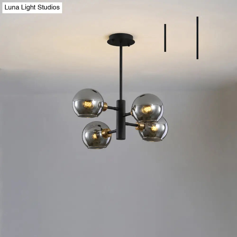 Postmodern Glass Dome Hanging Lamp - Stylish Dining Room Chandelier