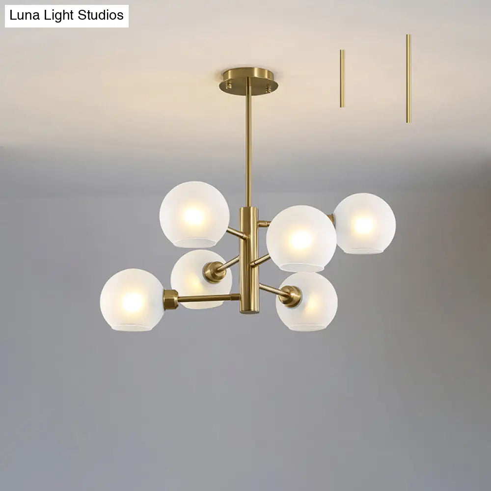 Postmodern Glass Dome Hanging Lamp - Stylish Dining Room Chandelier