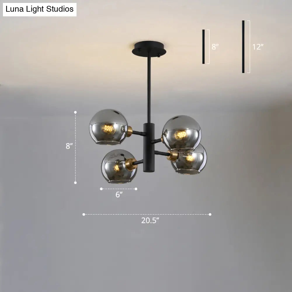 Postmodern Glass Dome Hanging Lamp - Stylish Dining Room Chandelier