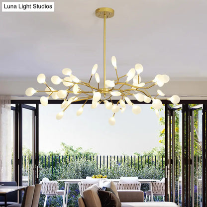 Postmodern Glass Firefly Chandelier: Stylish Ceiling Lamp for Living Room