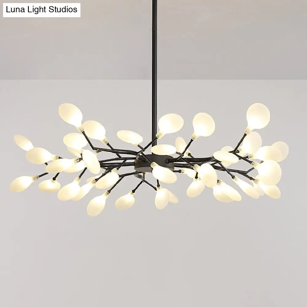 Postmodern Glass Firefly Chandelier: Stylish Ceiling Lamp for Living Room