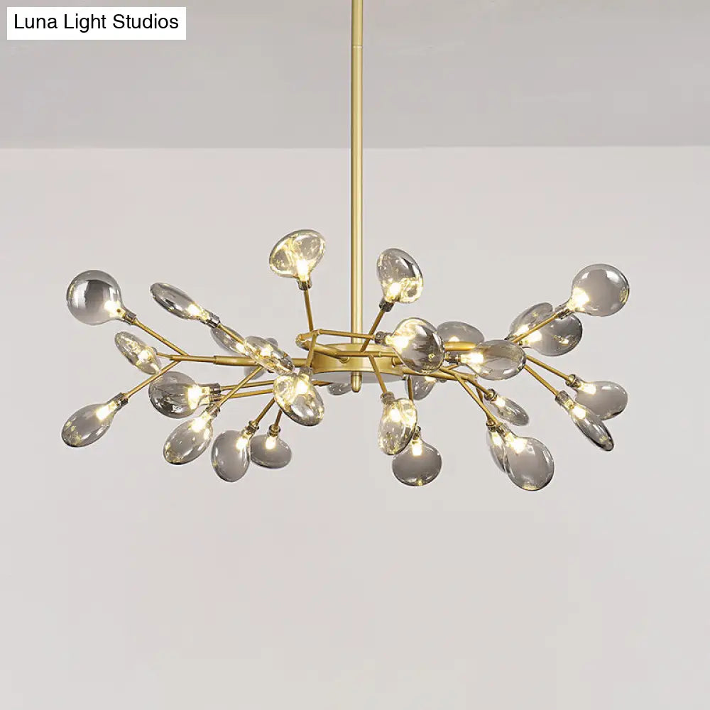 Postmodern Glass Firefly Chandelier: Stylish Ceiling Lamp for Living Room